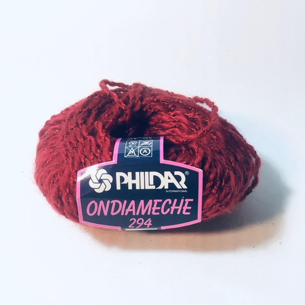 Phildar Ondiameche 294 Yarn 72 R 101 Red Polyester Wool Acrylic Mohair